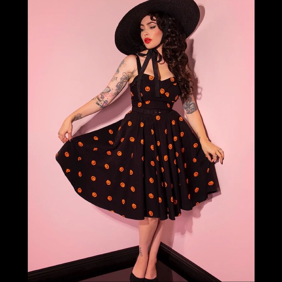 Vixen By Micheline Pitt Pumpkin King Maneater Swing Dress - Picture 5 of 5